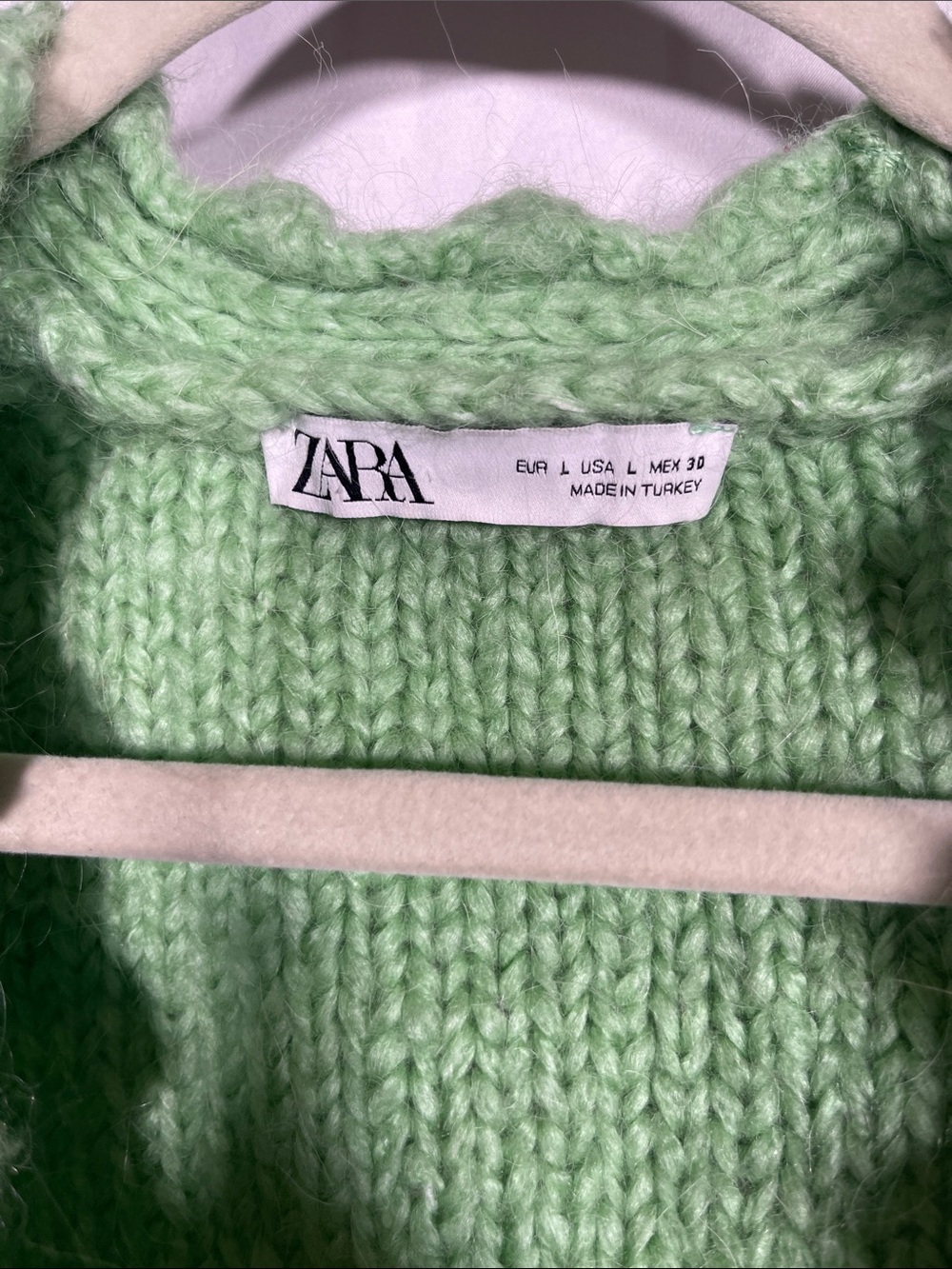 ZARA WOMENS GREEN JEWEL CARDIGAN SWEATER ALPACA WOOL LARGE 5802/100/500/L - Picture 3 of 8